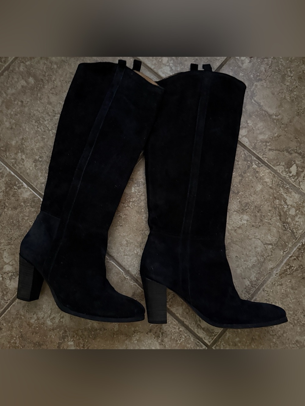 Boden Knee High Black Suede Boots 40 (9) - Picture 2 of 7